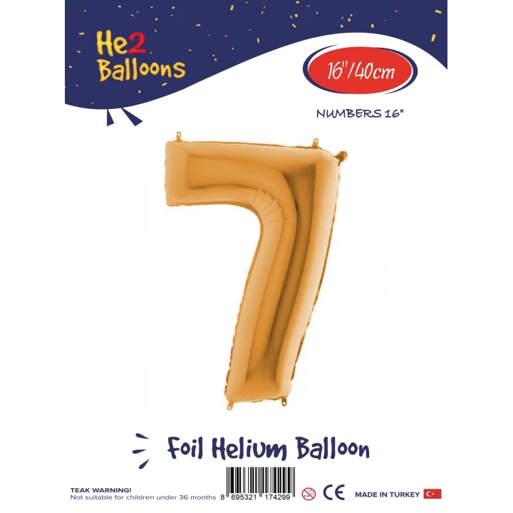 16Altın Renk Folyo Balon ( 7 )