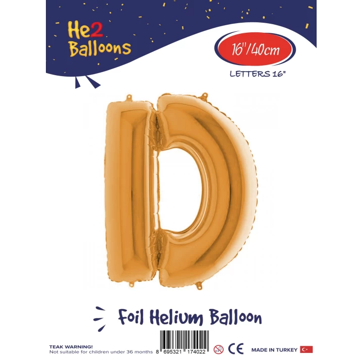 16Altın Renk Folyo Balon ( D )