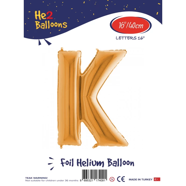 16Altın Renk Folyo Balon ( K )
