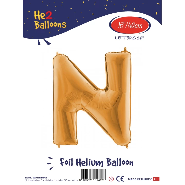 16Altın Renk Folyo Balon ( N )