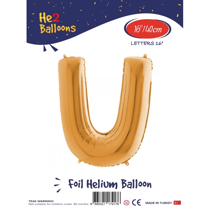 16Altın Renk Folyo Balon ( U )