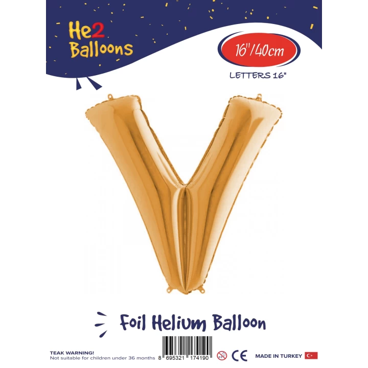 16Altın Renk Folyo Balon ( V )