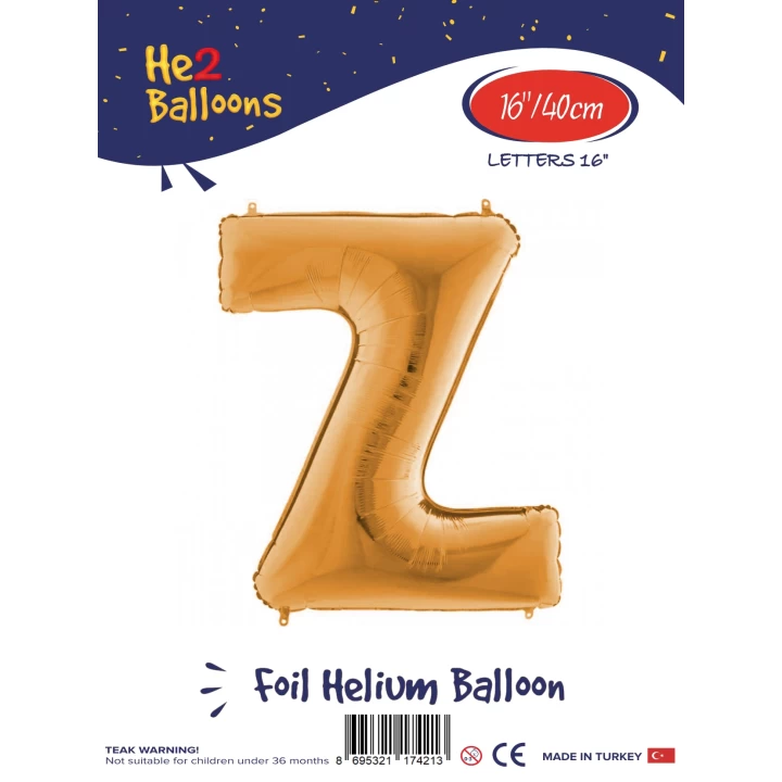 16Altın Renk Folyo Balon ( Z )