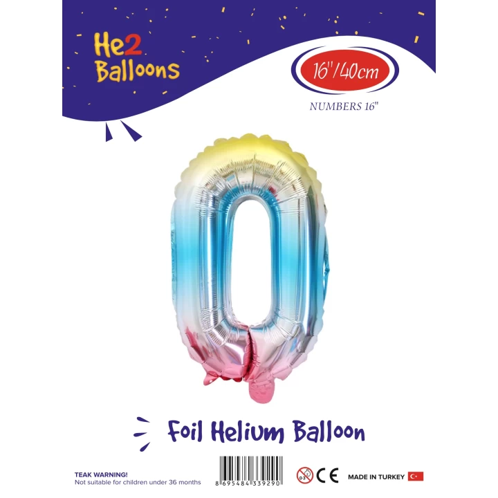 16Gökkuşağı Renk Folyo Balon ( 0 )
