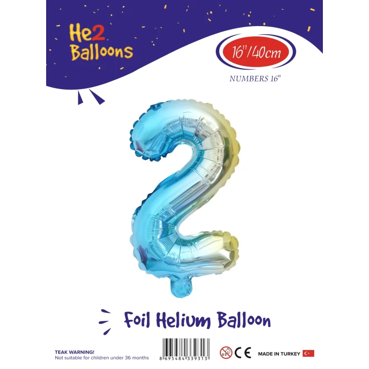 16Gökkuşağı Renk Folyo Balon ( 2 )
