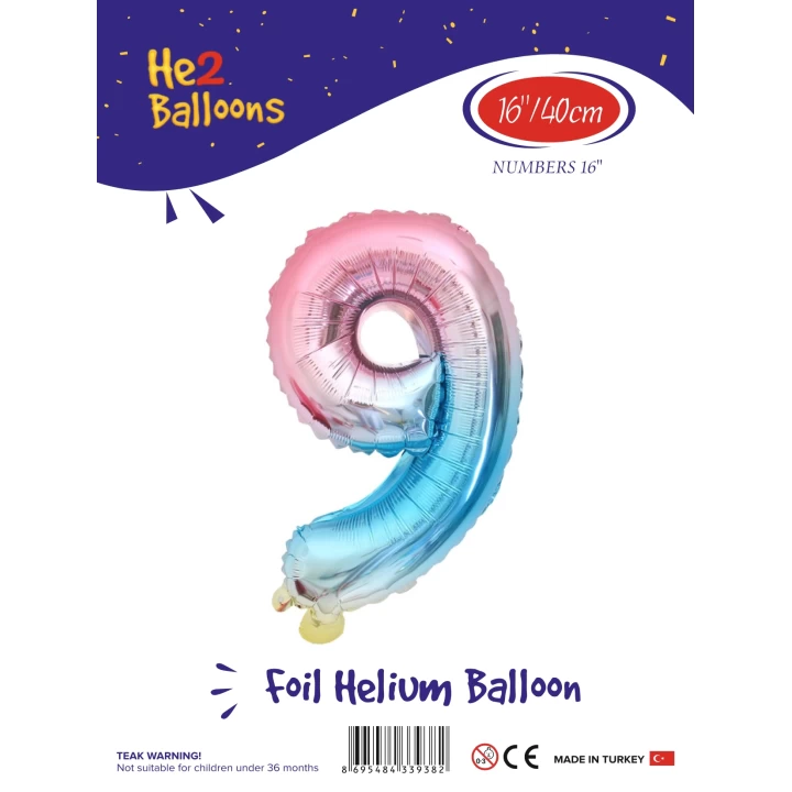 16Gökkuşağı Renk Folyo Balon ( 9 )