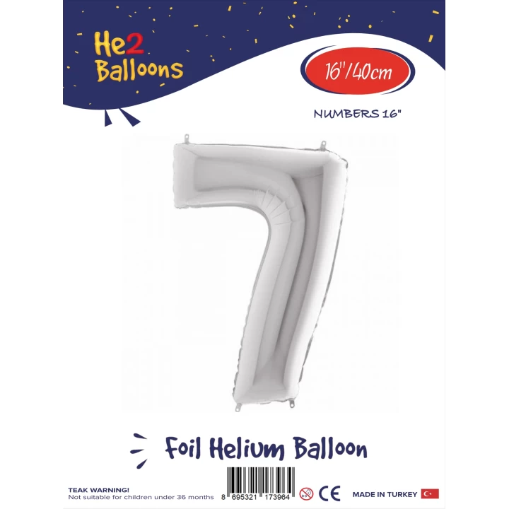 16Gümüş Renk Folyo Balon ( 7 )