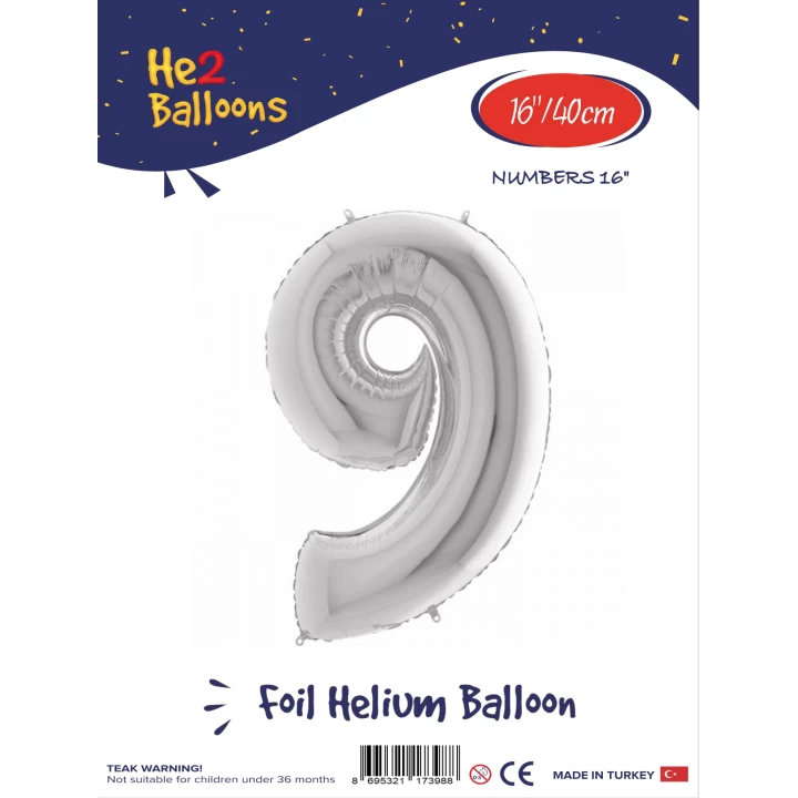 16Gümüş Renk Folyo Balon ( 9 )