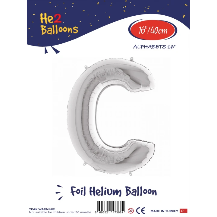 16Gümüş Renk Folyo Balon ( C )
