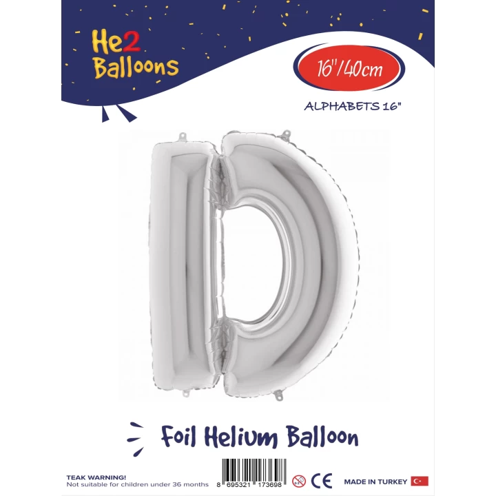 16Gümüş Renk Folyo Balon ( D )