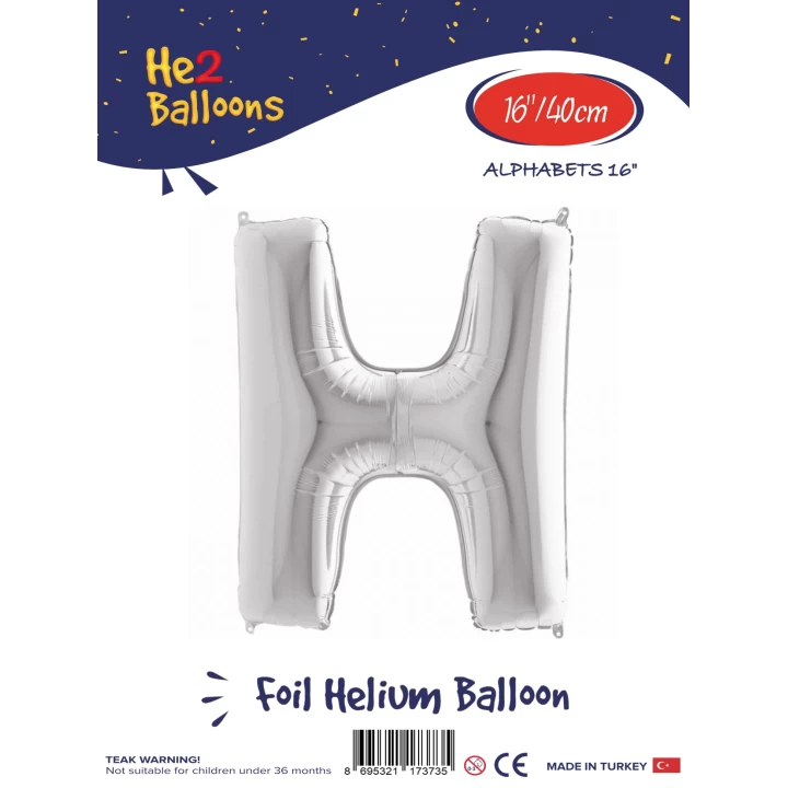 16Gümüş Renk Folyo Balon ( H )