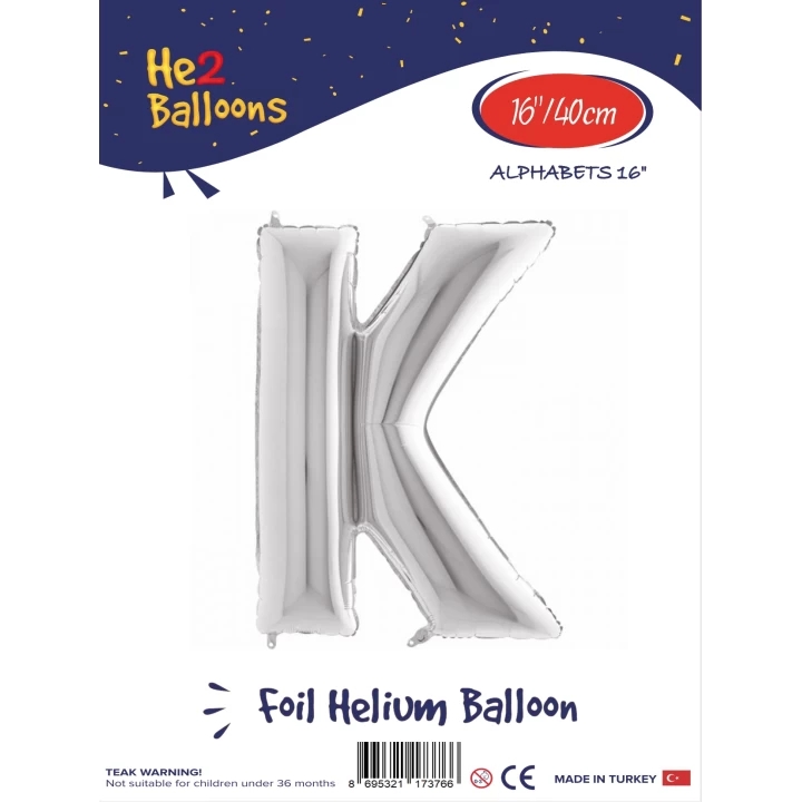 16Gümüş Renk Folyo Balon ( K )