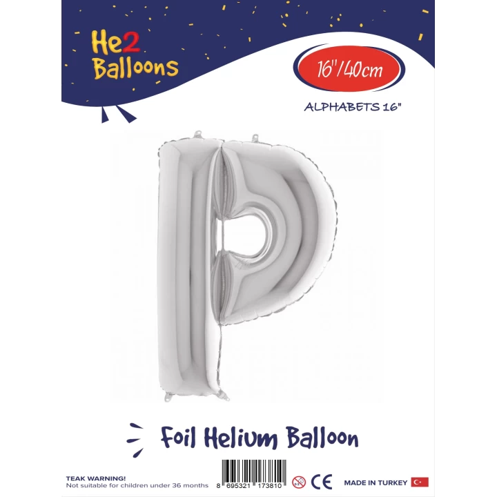 16Gümüş Renk Folyo Balon ( P )