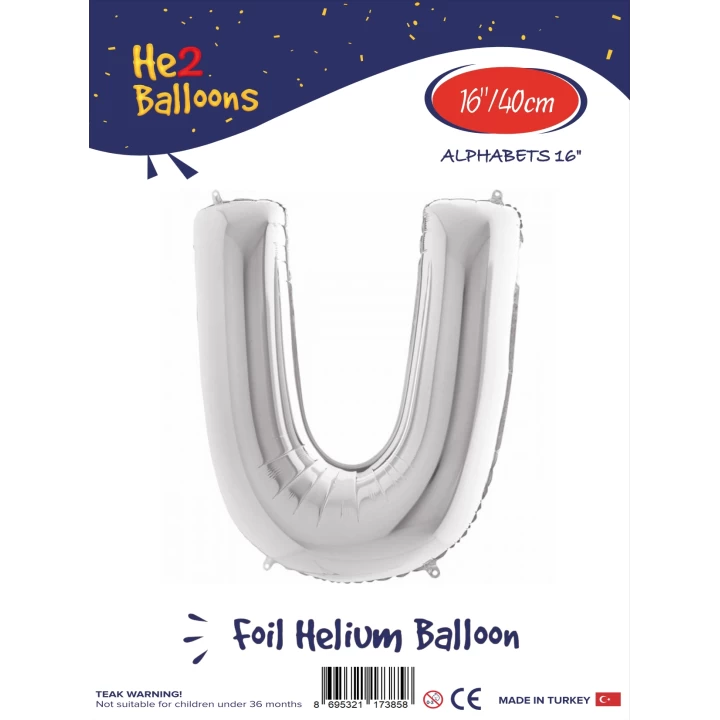 16Gümüş Renk Folyo Balon ( U )