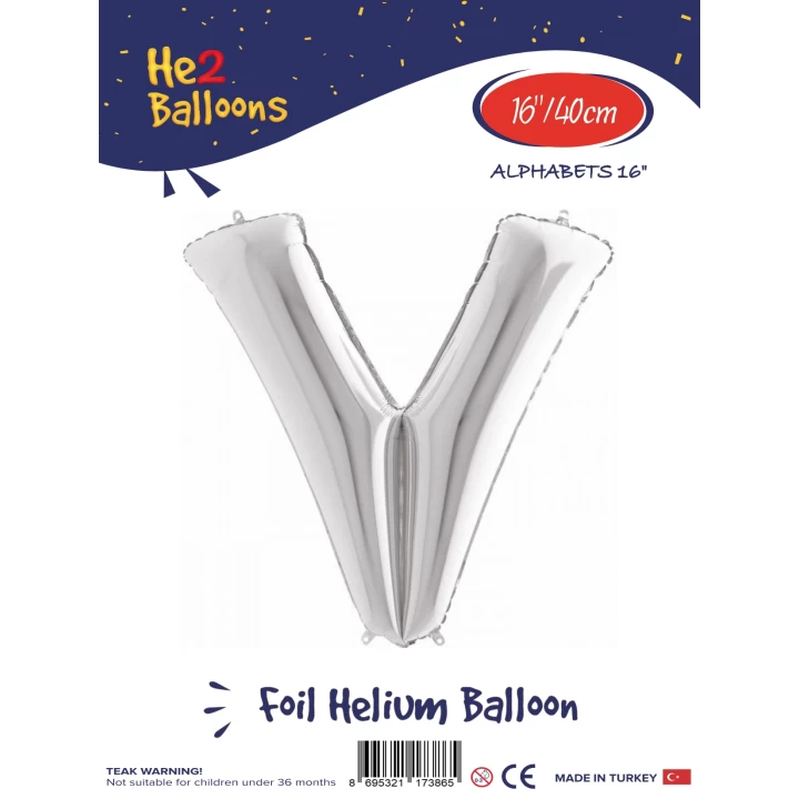 16Gümüş Renk Folyo Balon ( V )