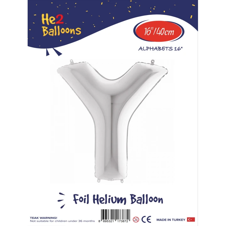 16Gümüş Renk Folyo Balon ( Y )