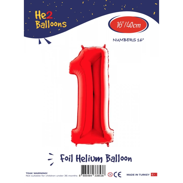16Kırmızı Renk Folyo Balon ( 1 )
