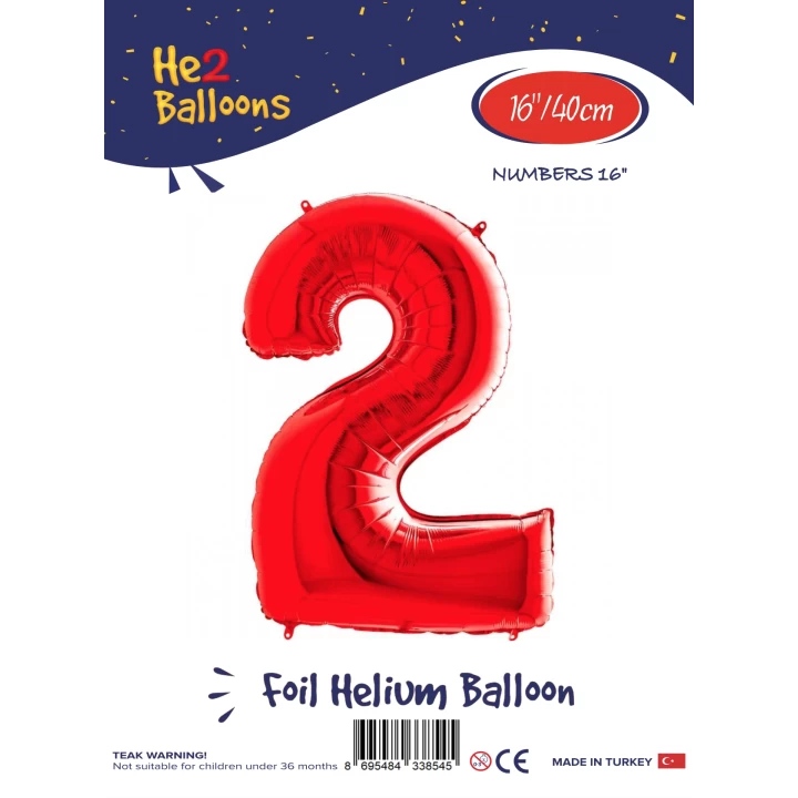 16Kırmızı Renk Folyo Balon ( 2 )