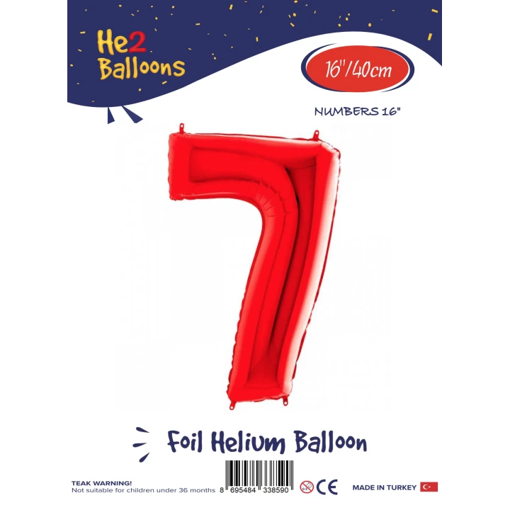 16Kırmızı Renk Folyo Balon ( 7 )