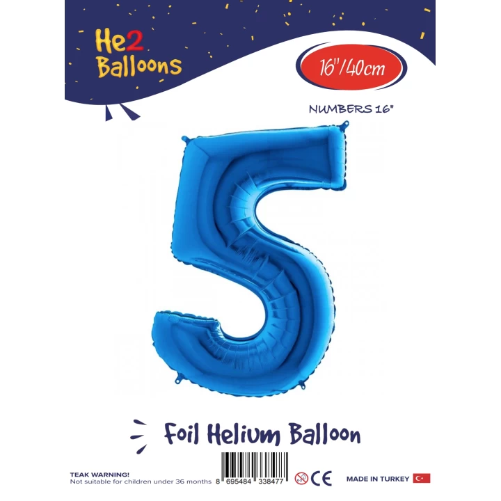 16Mavi Renk Folyo Balon ( 5 )