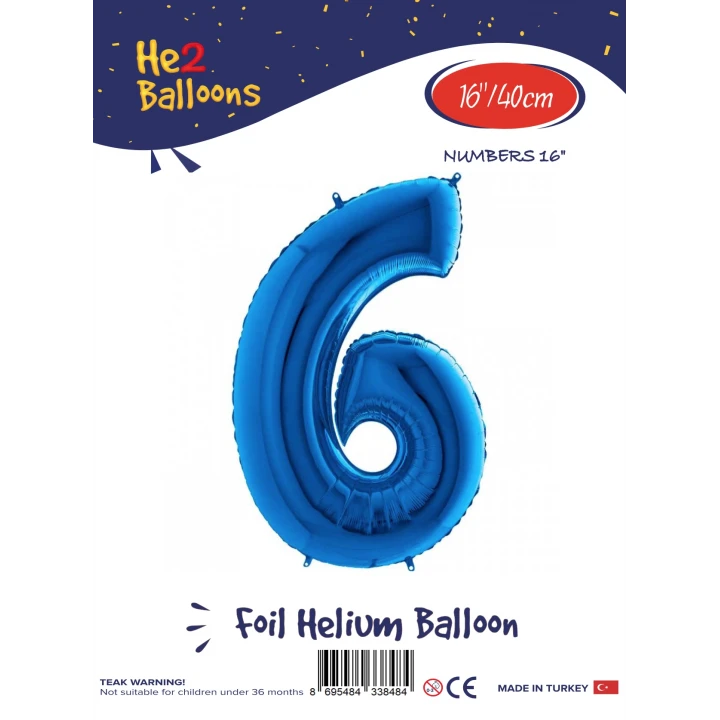 16Mavi Renk Folyo Balon ( 6 )