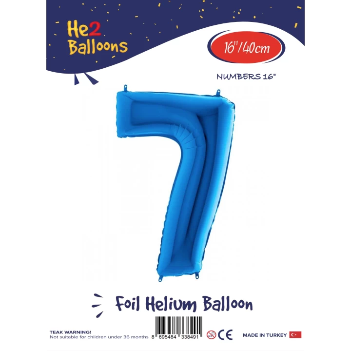 16Mavi Renk Folyo Balon ( 7 )
