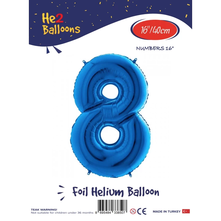16Mavi Renk Folyo Balon ( 8 )