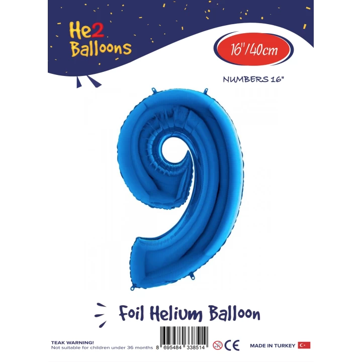 16Mavi Renk Folyo Balon ( 9 )