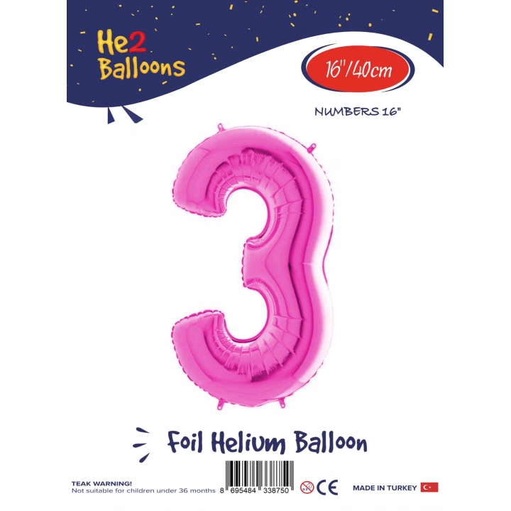 16Pembe Renk Folyo Balon ( 3 )