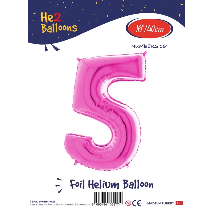 16Pembe Renk Folyo Balon ( 5 )