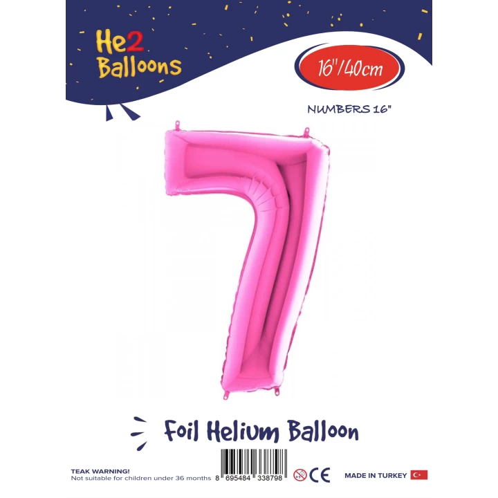 16Pembe Renk Folyo Balon ( 7 )