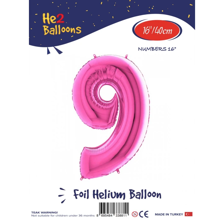 16Pembe Renk Folyo Balon ( 9 )