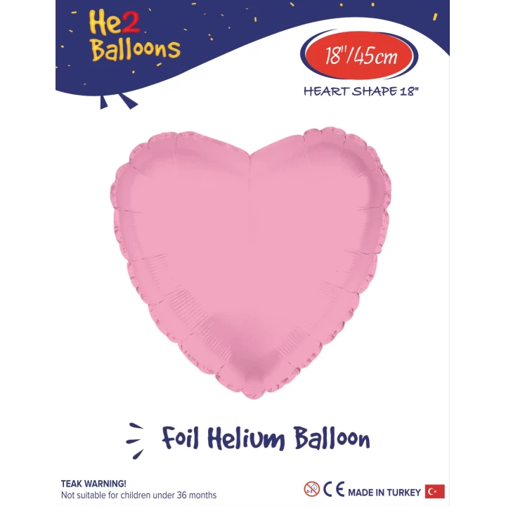 18Açık Pembe Kalp Folyo Balon