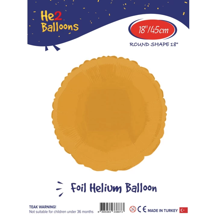 18Altın Yuvarlak Folyo Balon