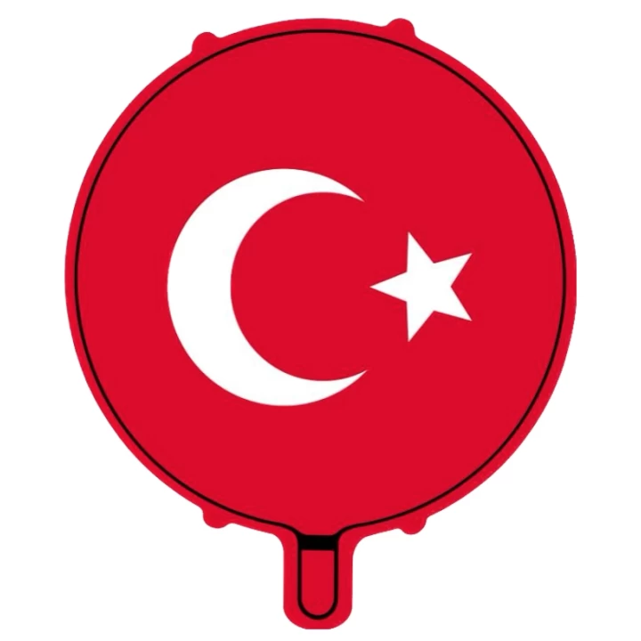 18Bayrak Baskılı Yuvarlak Folyo Balon 50 Li Paket