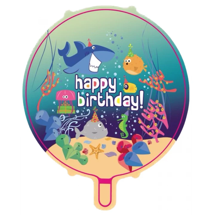 18Baskılı Ocean Yuvarlak Folyo Balon 50 Li Paket
