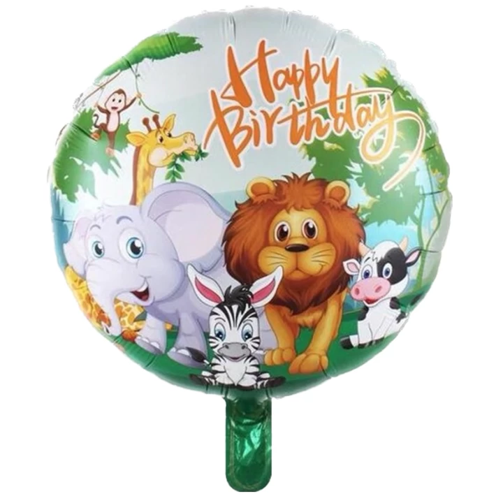 18Baskılı Safari Yuvarlak Folyo Balon 50 Li Paket