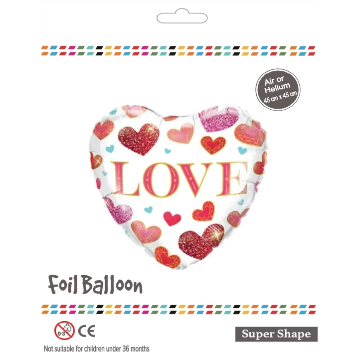 18 Kalp Love Folyo Balon