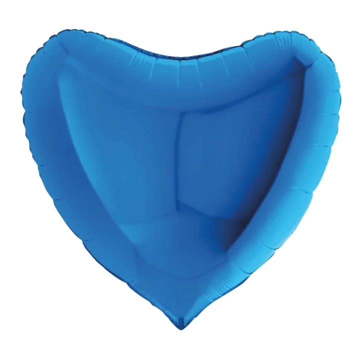 18Mavi Kalp Folyo Balon (50Li Paket)