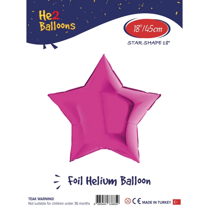 18 Pembe Renk Yıldız Folyo Balon