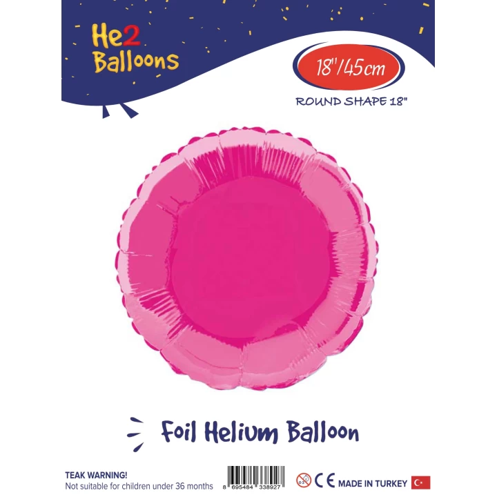 18Pembe Yuvarlak Folyo Balon