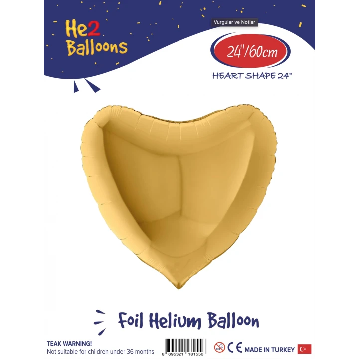 24Altın Kalp Folyo Balon