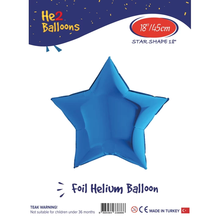 24Mavi Yıldız Folyo Balon