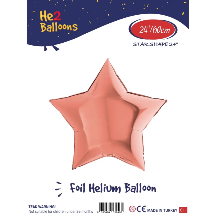 24Rose Gold Yıldız Folyo Balon