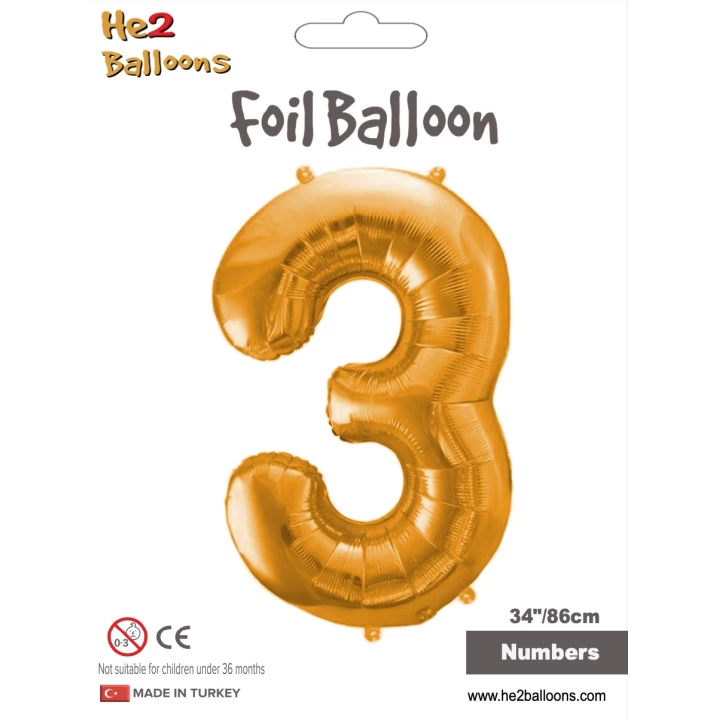 34 Altın Renk Folyo Balon ( 3 )