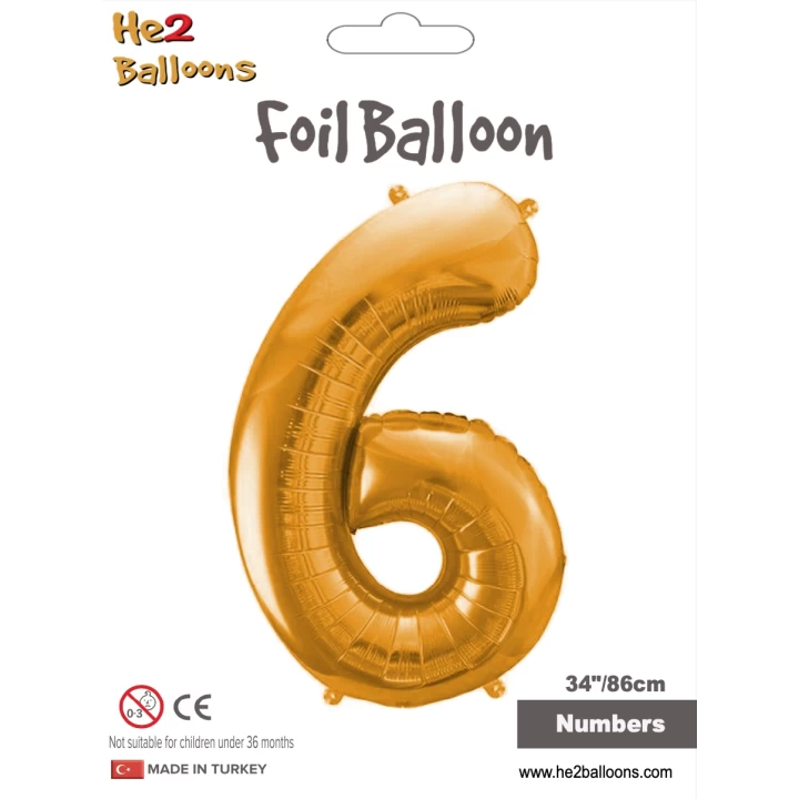 34 Altın Renk Folyo Balon ( 6 )