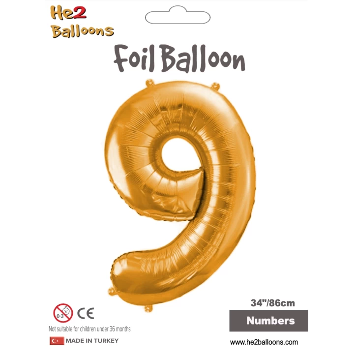 34 Altın Renk Folyo Balon ( 9 )