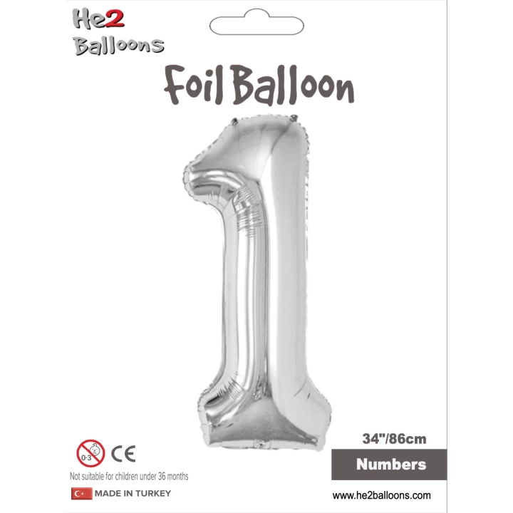 34 Gümüş Renk Folyo Balon ( 1 )