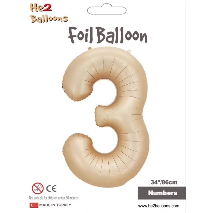 34 Karamel Renk Folyo Balon ( 3 )