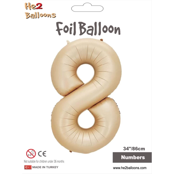 34 Karamel Renk Folyo Balon ( 8 )